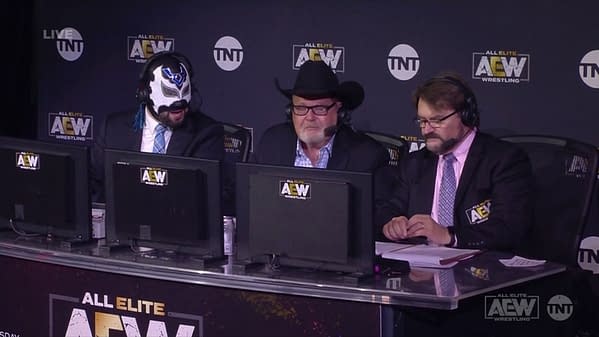 Excalibur, Jim Ross, and Tony Schiavone on AEW Dynamite