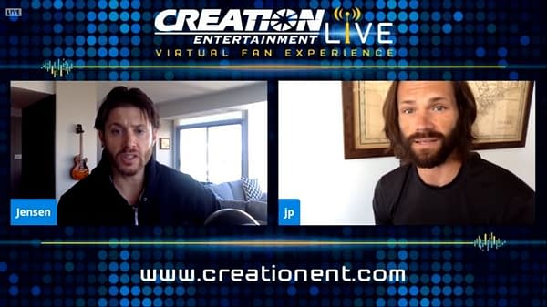 Jensen Ackles and Jared Padalecki take part in a Supernatural virtual chat (Image: Creative Entertainment)