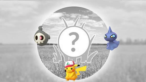 Pokémon GO's spotlight hour graphic with the October spawns of Pikachu, Duskull, and Shuppet. Credit: Niantic