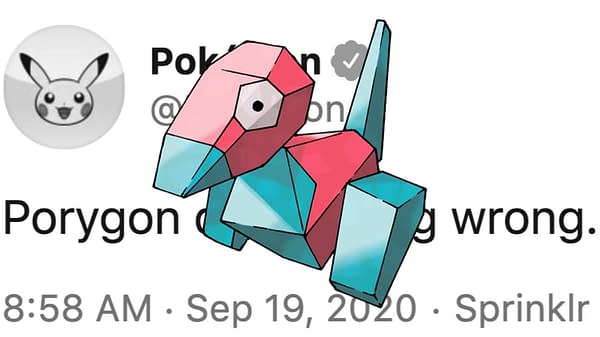 The official Pokémon Twitter account saying that Porygon did nothing wrong. Credit: @Pokemon on Twitter, The Pokémon Company