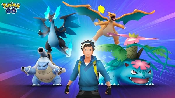 A Pokémon trainer with four Pokémon who he has made his Mega Buddy in Pokémon GO for the Buddy Event. Credit: Niantic