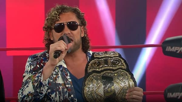 Kenny Omega cuts a promo on Rich Swann during Impact Wrestling