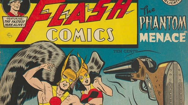 Flash Comics #91 (DC, 1948) featuring Hawkman and Hawkgirl.
