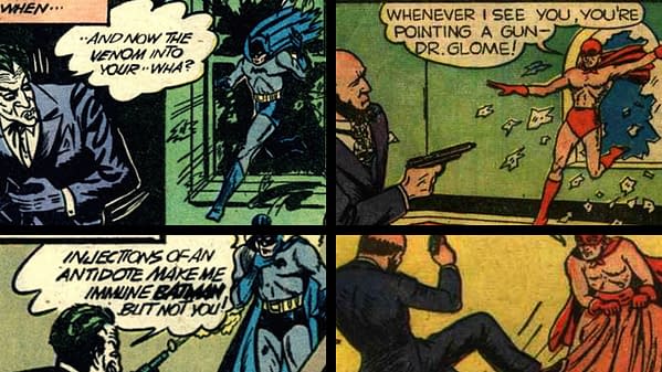 Batman #1 vs Mystery Men #14 (1940).