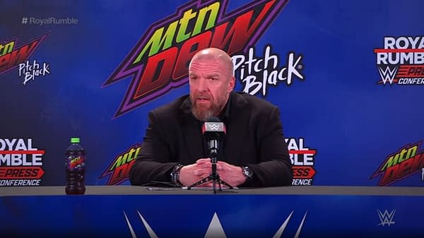 Triple H talks to media at the post-Royal Rumble press conference