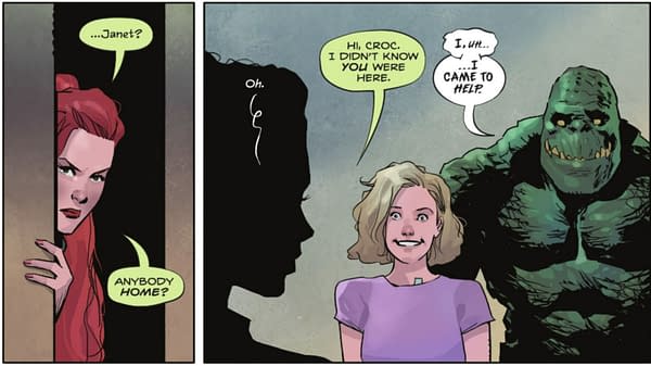 Janet From HR & King Croc In Poison Ivy (Spoilers)