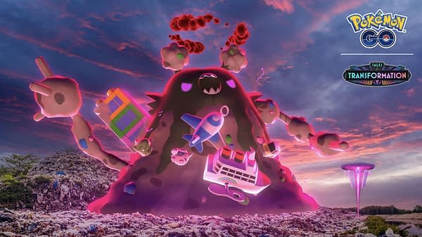 Gigantamax Garbodor Max Battle Day event graphic from Pokémon GO. Credit: Niantic