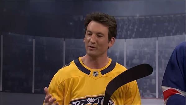 SNL: Nashville Predators React to Miles Teller Hockey PSA Skit