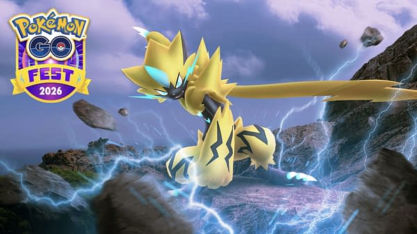 Pokémon GO Fest 2026 graphic with Zeraora. Credit: Niantic Pokémon GO Fest 2026 graphic with Zeraora. Credit: Niantic