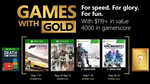 Xbox Reveals the Next Line of Titles in Games with Gold for August 2018
