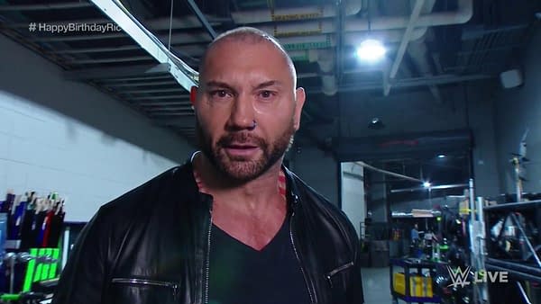 Dave Bautista Returns to WWE to Attack Ric Flair at His Birthday Party