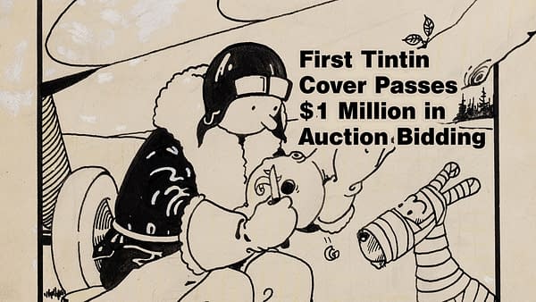 First Tintin Cover Art by Hergé Bidding Passes $1 Million at Auction