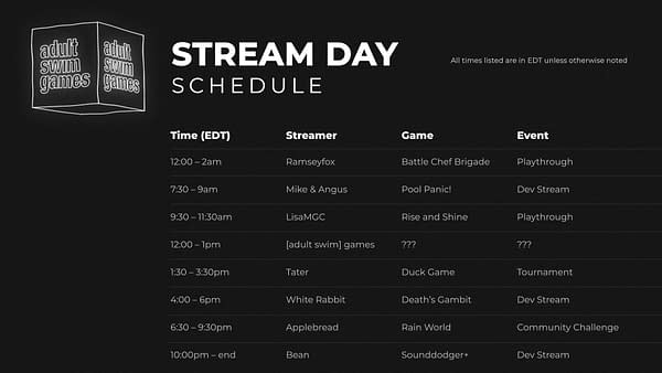 Adult Swim Games Announces A Stream Day For August