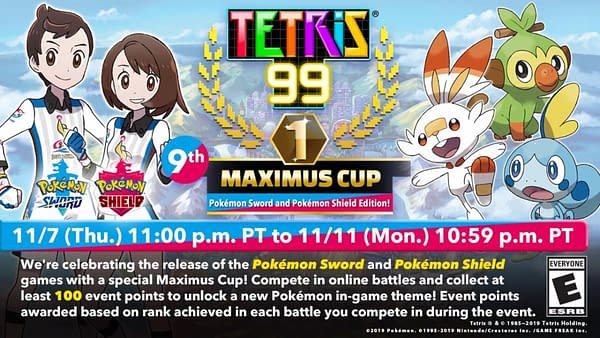 "Tetris 99" Will Host A "Pokémon Sword" & "Pokémon Shield" Maximus Cup