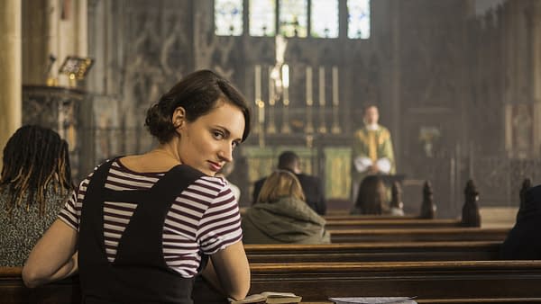 Phoebe Waller-Bridge has more than one reason for attending service in Fleabag, courtesy of BBC.