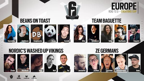 "Rainbow Six Siege" Reveal N.A. & Europe Creators Cup Teams