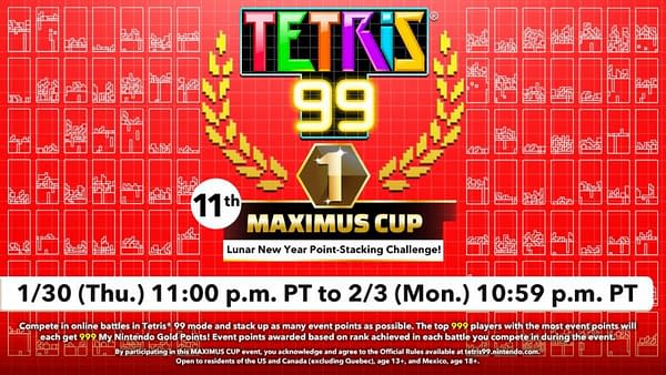 "Tetris 99" Will Be Throwing A Lunar New Year Maximus Cup