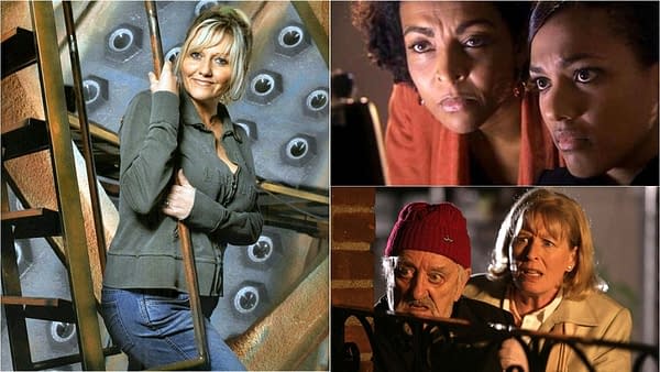 Camille Coduri, Adjoa Andoh, and Jacqueline King star in Doctor Who, courtesy of BBC Studios.