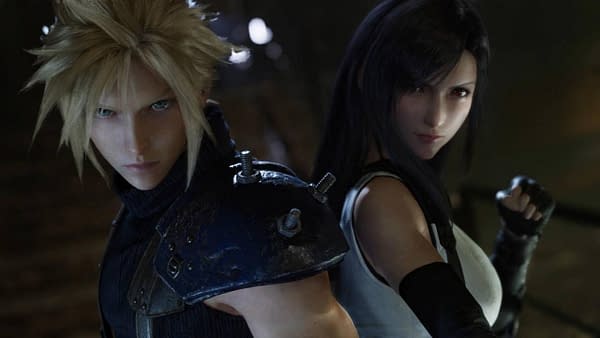 Cloud and Tifa prepare for what's about to come around the corner, courtesy of Square Enix.