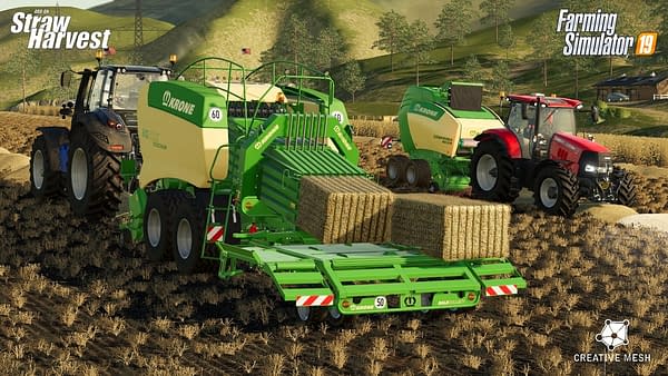 Farming Simulator 19 gets more vehicles in the Staw Harvest add-on.