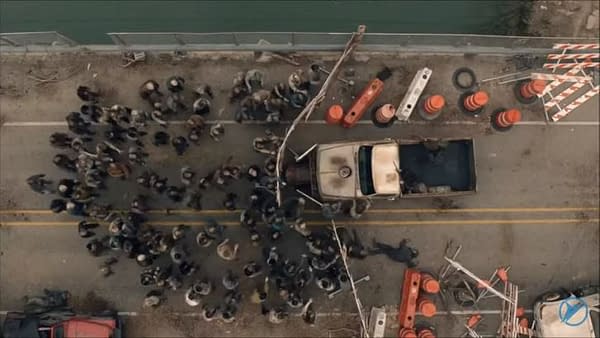 A horde of walkers attack our heroes in the sixth season of Fear the Walking Dead, courtesy of AMC.