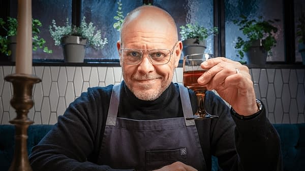 Alton Brown looks back on his television past for Good Eats: Reloaded, courtesy of Cooking Channel.