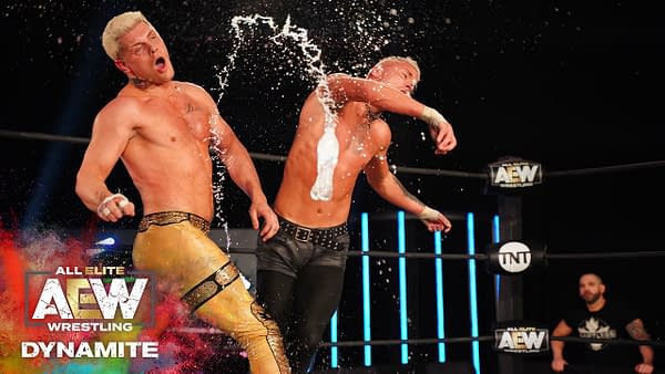 Cody and Darby Allin battle on Dynamite, courtesy of AEW.