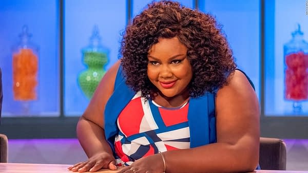 Host Nicole Byer can't quite believe what she's seeing on Nailed It, courtesy of Netflix.