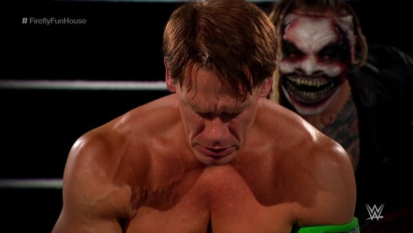 John Cena is broken by The Fiend at WrestleMania 36.