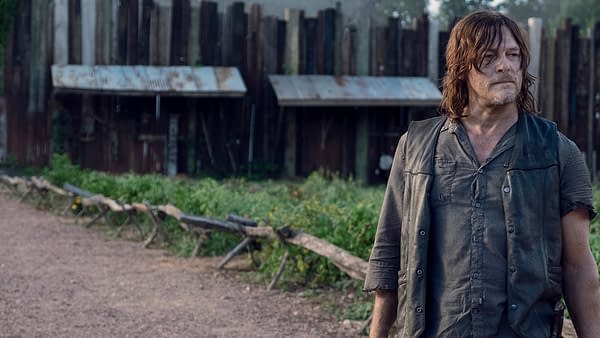 Daryl sees danger ahead on The Walking Dead, courtesy of AMC.
