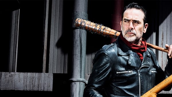 Negan looking Zoom background from The Walking Dead, courtesy of AMC.