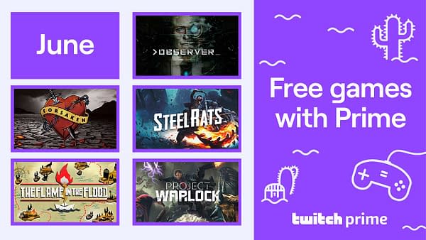 A look at Twitch's Free Games With Prime for June 2020.