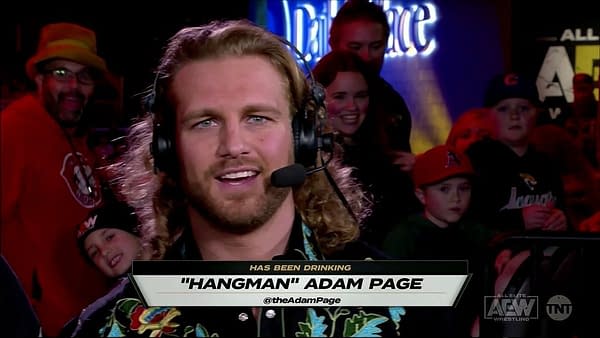 "Hangman" Adam Page on Dynamite, courtesy of AEW.