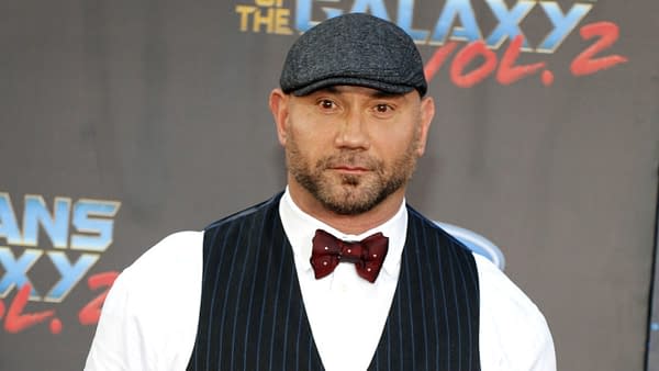 Dave Bautista at the Los Angeles premiere of 'Guardians Of The Galaxy Vol. 2' held at the Dolby Theatre in Hollywood, USA on April 19, 2017. Editorial credit: Tinseltown / Shutterstock.com