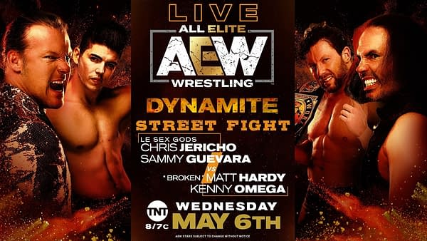 Matt Hardy and Kenny Omega take on Chris Jericho and Sammy Guevara on AEW Dynamite tonight.