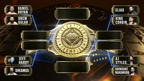 The brackets for the WWE Intercontinental Championship tournament on Smackdown.
