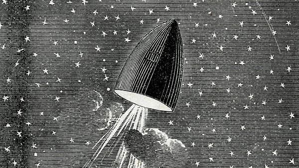 Lakeside Library Vol 3 #66, published by Donnelley, Loyd & Co in 1880 features Jules Verne's manned space mission.