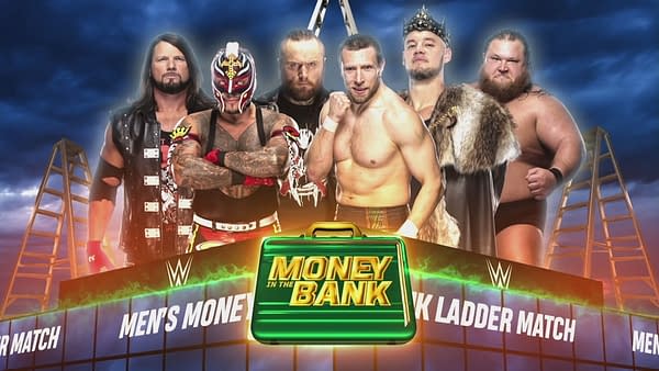 AJ Styles, Rey Mysterio, Aleister Black, Daniel Bryan, Baron Corbin, and Otis compete for a Money in the Bank contract.