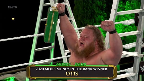 Otis is victorious in the men's Money in the Bank match.