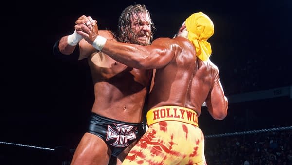 Triple H takes on Hulk Hogan, courtesy of WWE.