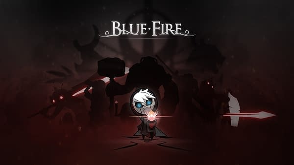 Key art for action-adventure indie game Blue Fire, created by Graffiti Games and Robi Studios.