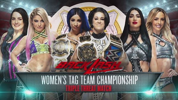 Bayley and Sasha Banks Defend the Tag Team Championships Against Alexa Bliss and Nikki Cross and The Ilconics. (WWE)