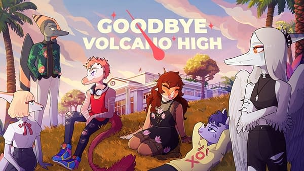 The cast of Goodbye Volcano High, looking as cool as you can for high school dinosaurs. Courtesy of KO-OP.