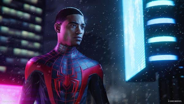 A look at Miles in Marvel's Spider-Man: Miles Morales, courtesy of Insomniac Games.