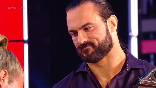 A scene from WWE Monday Night Raw 6/22/20 featuring Drew McIntyre