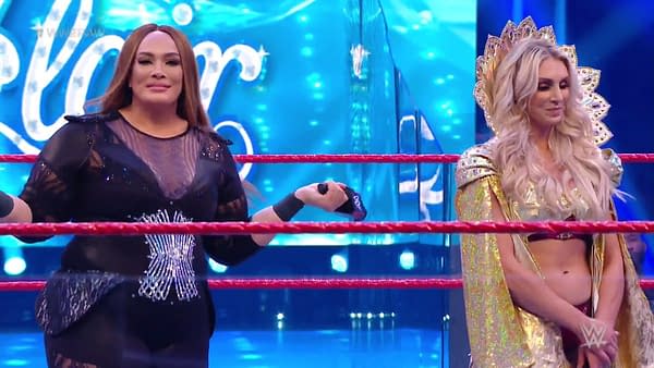 Nia Jax and Charlotte Flair on WWE Raw