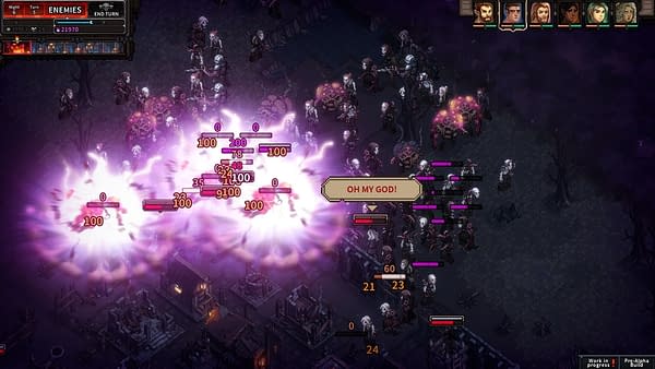 Another screenshot from indie tactical-defense RPG The Last Spell, showcasing the throes of combat.