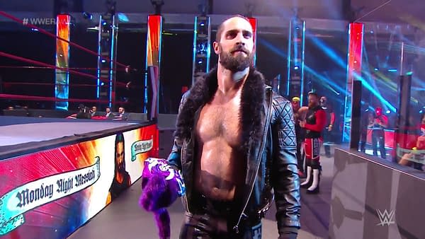 Seth Rollins gets ready to do his thing on WWE Raw. (Image: WWE)