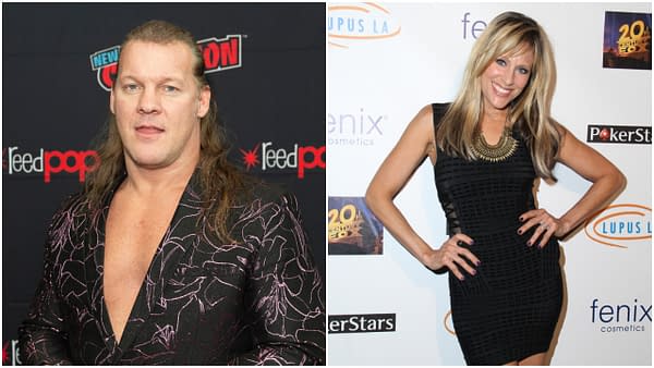 L-R: Chris Jericho of TNT sereis All Elite Wrestling: Dynamite attends press briefing New York Comic Con at Jacob Javits Center. Editorial credit: lev radin / Shutterstock.com | Lilian Garcia at the Get Lucky for Lupus Poker Tournament at Avalon Hollywood on September 18, 2014 in Los Angeles, CA. Editorial credit: Kathy Hutchins / Shutterstock.com