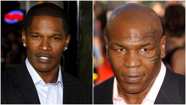 L-R: Jamie Foxx attends the Los Angeles Premiere of "The Kingdom" held at the Mann Village Theater in Westwood, California, United States on September 17, 2007. Editorial credit: Tinseltown / Shutterstock.com | Mike Tyson at the 2007 ESPY Awards. Kodak Theatre, Hollywood, CA. 07-11-07. Editorial credit: s_bukley / Shutterstock.com